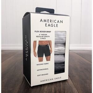 American Eagle Flex Boxer Briefs 6" Inch 5-Pack Stretchy Soft Size XS Gray Multi